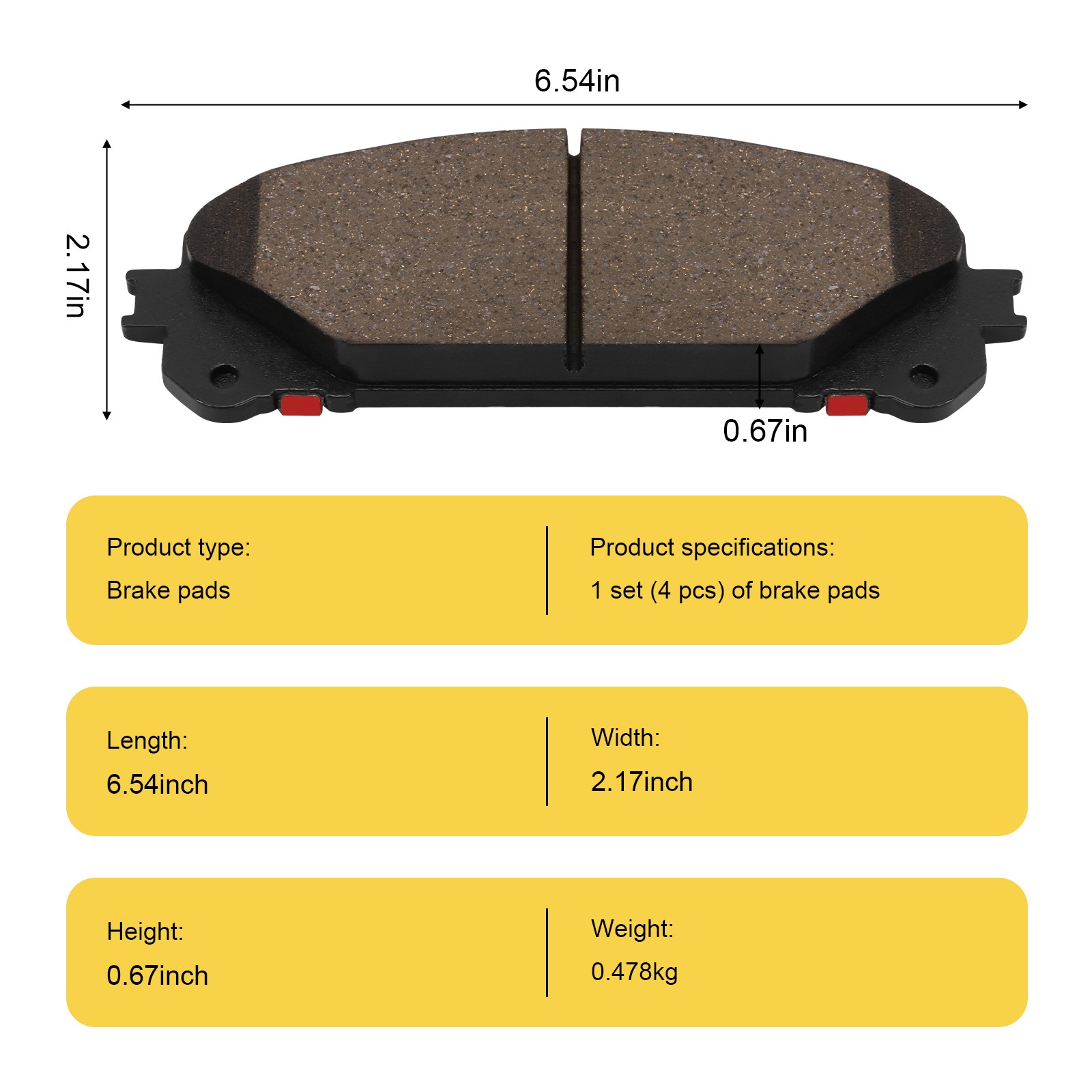 Front and Rear Ceramic Brakes Pads For 2014 - 2020 Toyota Highlander 2.7L 3.5L