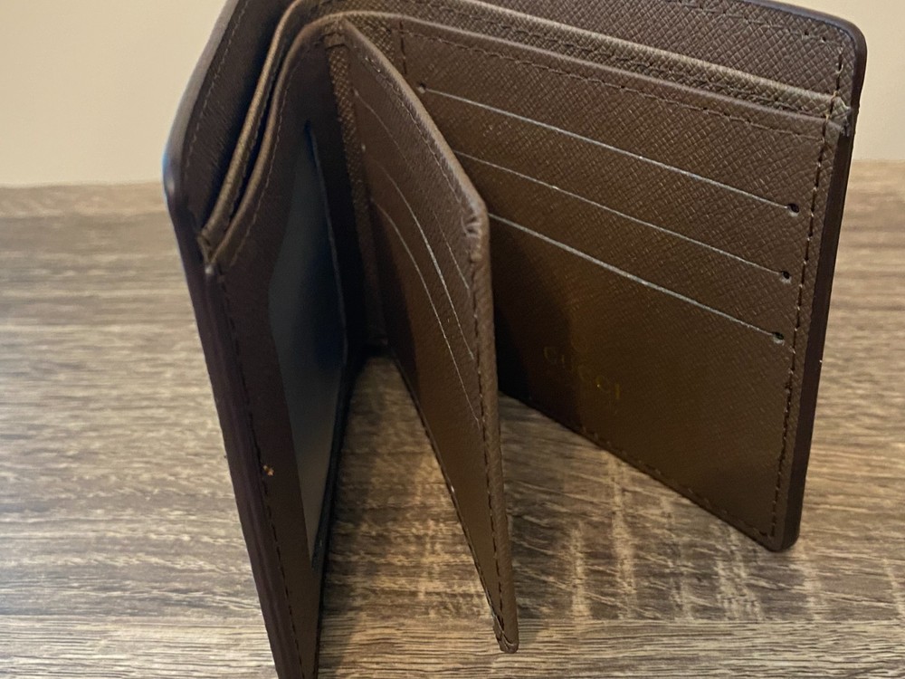Gucci Wallet Beige Monogram Leather Bifold