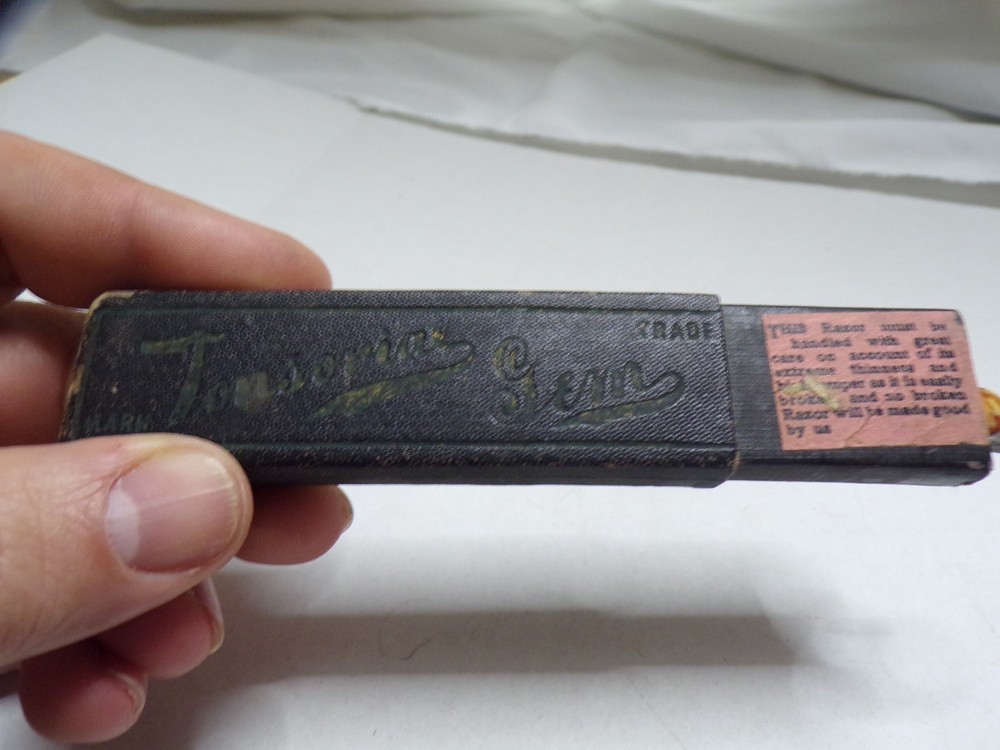 VTG Straight Razor Cracked Handle