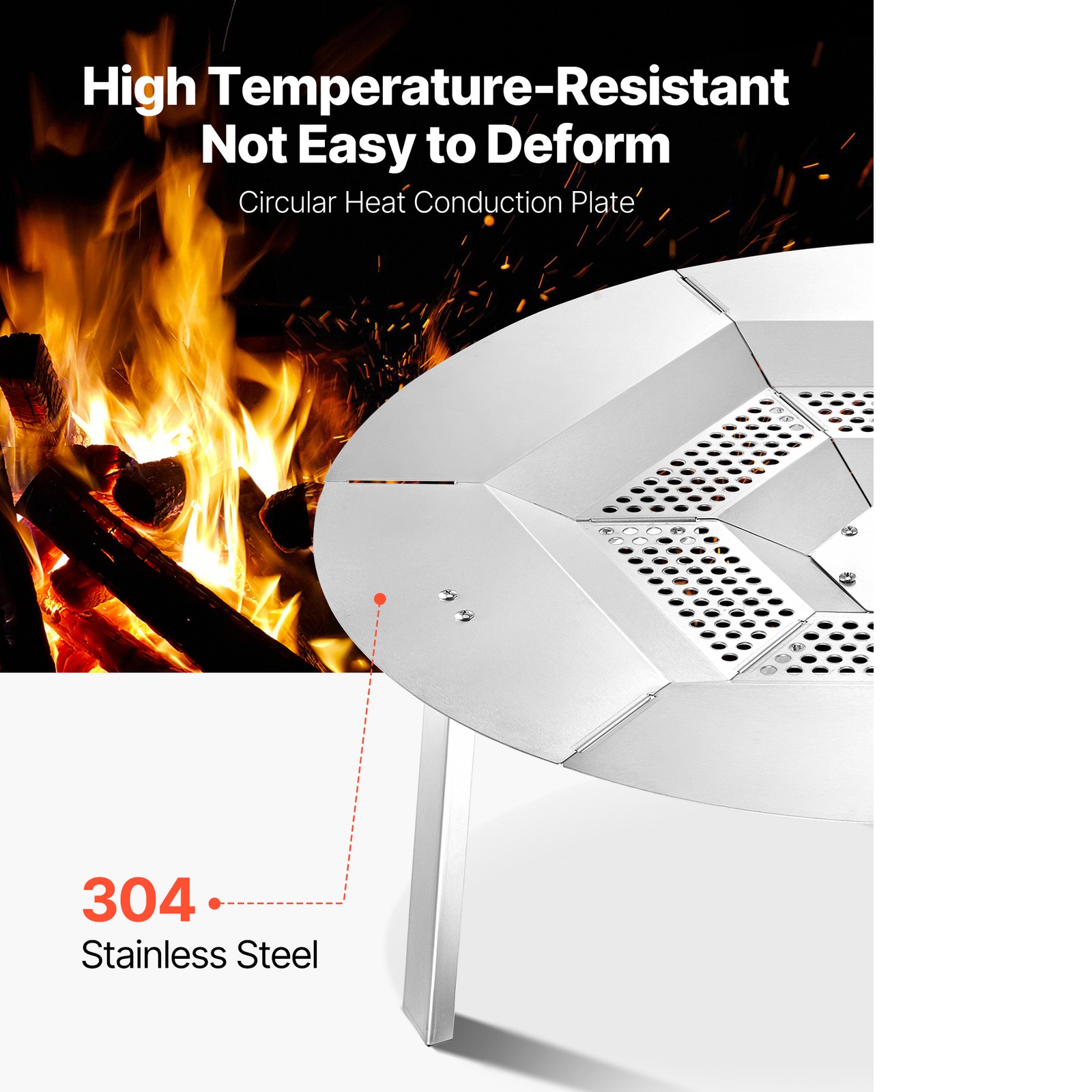 Fire Pit Heat Deflector for Solo Stove Yukon 27 in Bonfire Stainless Steel