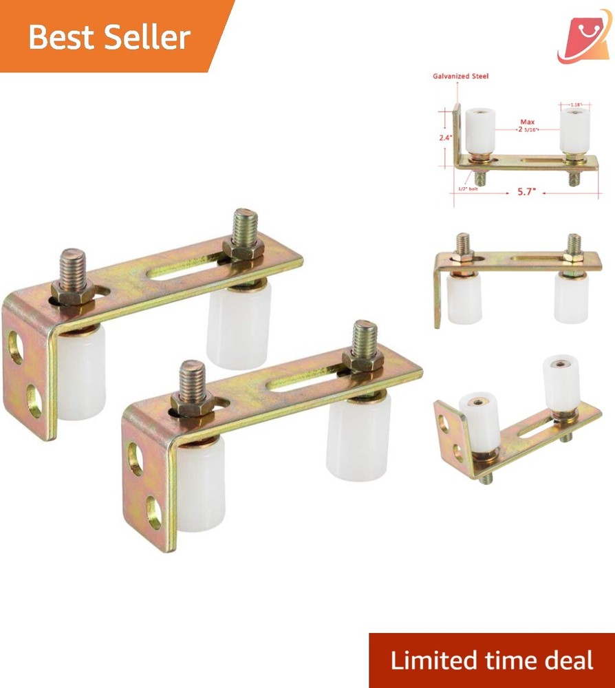 Slide Gate Guide Roller with L Post Bracket Nylon Dual Rollers for Sliding Gates