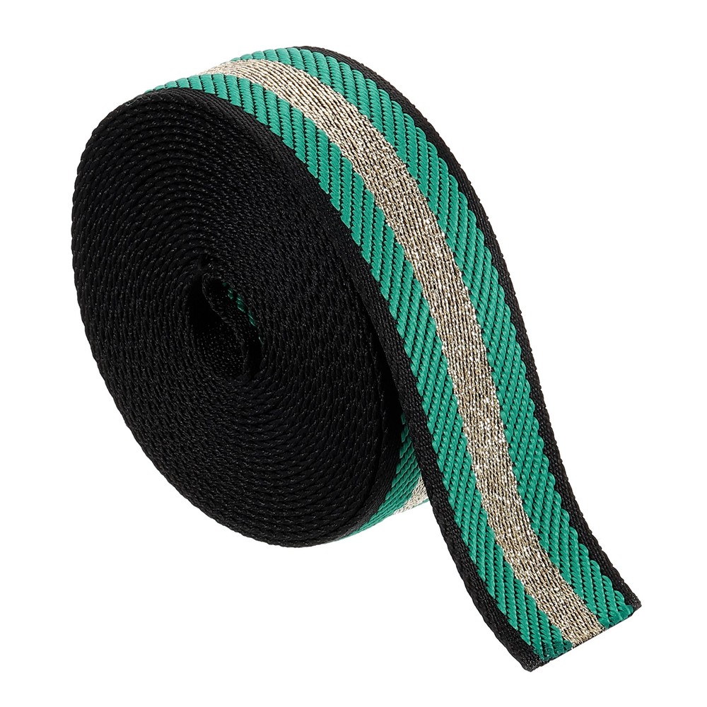 5Yards Nylon Webbing Strap, 38mm Striped Webbing Bag Strap, Green