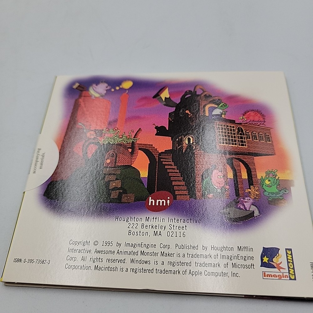 Vintage 1995 Awesome Animated Monster Maker CD-ROM Mac/PC Software With Book New