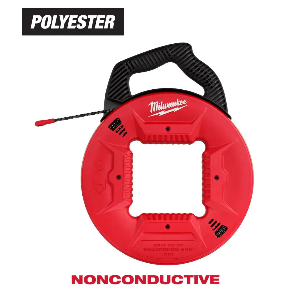 Fish Tape Electrical Cable Puller 100 Ft Polyester Non Conductive Tip NEW
