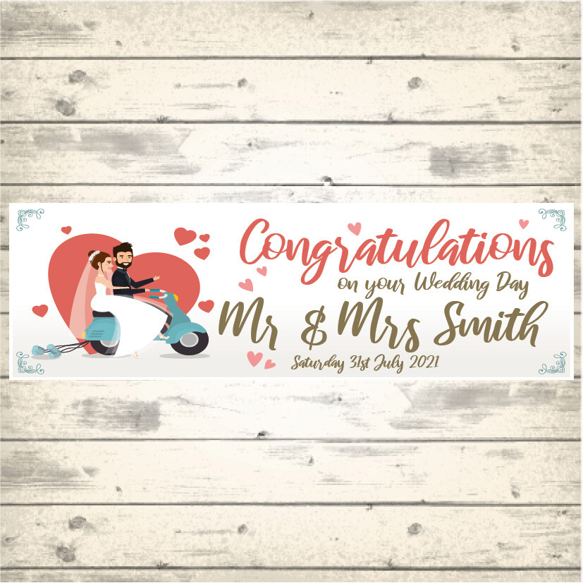 2 PERSONALISED WEDDING BANNERS - Design 2