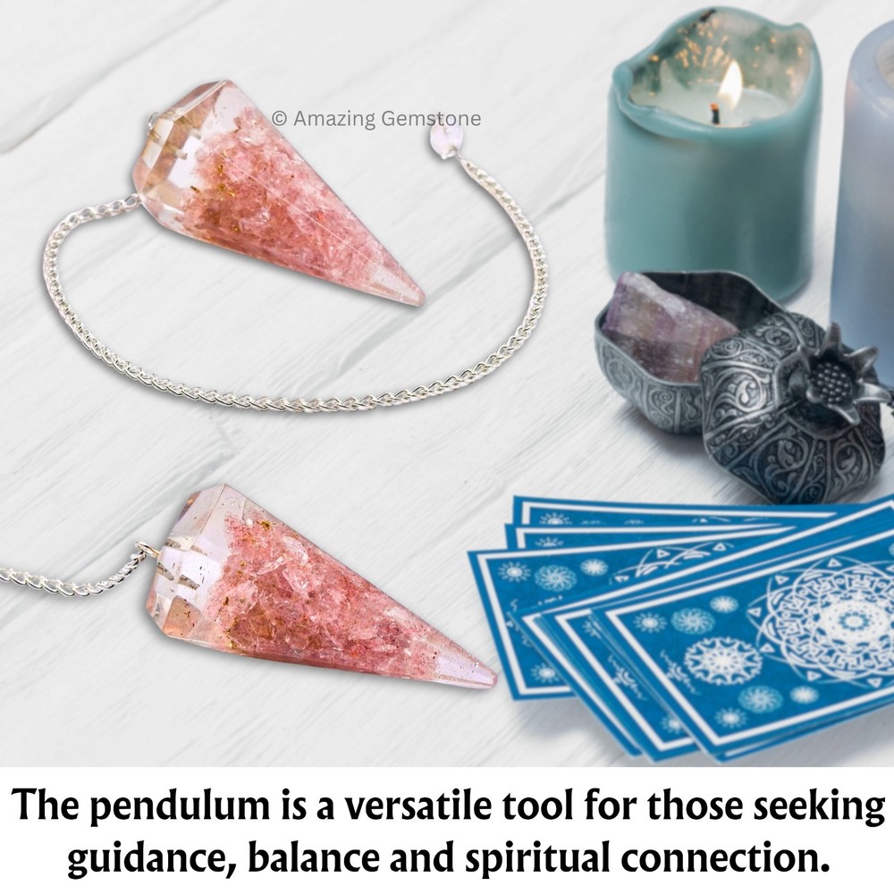 Strawberry Quartz Orgone Crystal Pendulums