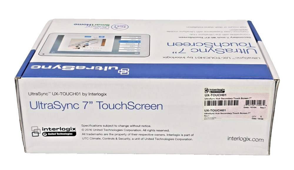 Interlogix Ultrasync Hub Secondary Touch Screen 7", UX-TOUCH01