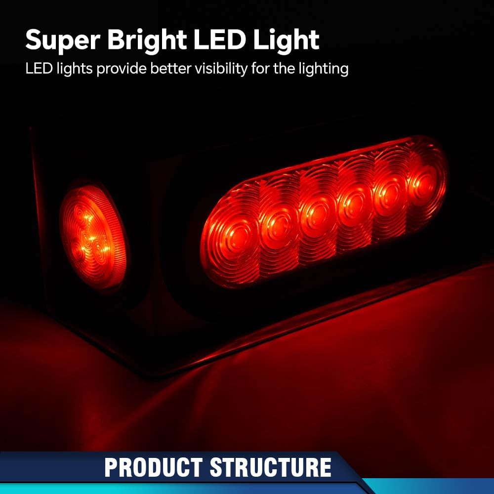 Trailer Lights Kit 2Pack with LED Tail Lights and Side Marker Lights