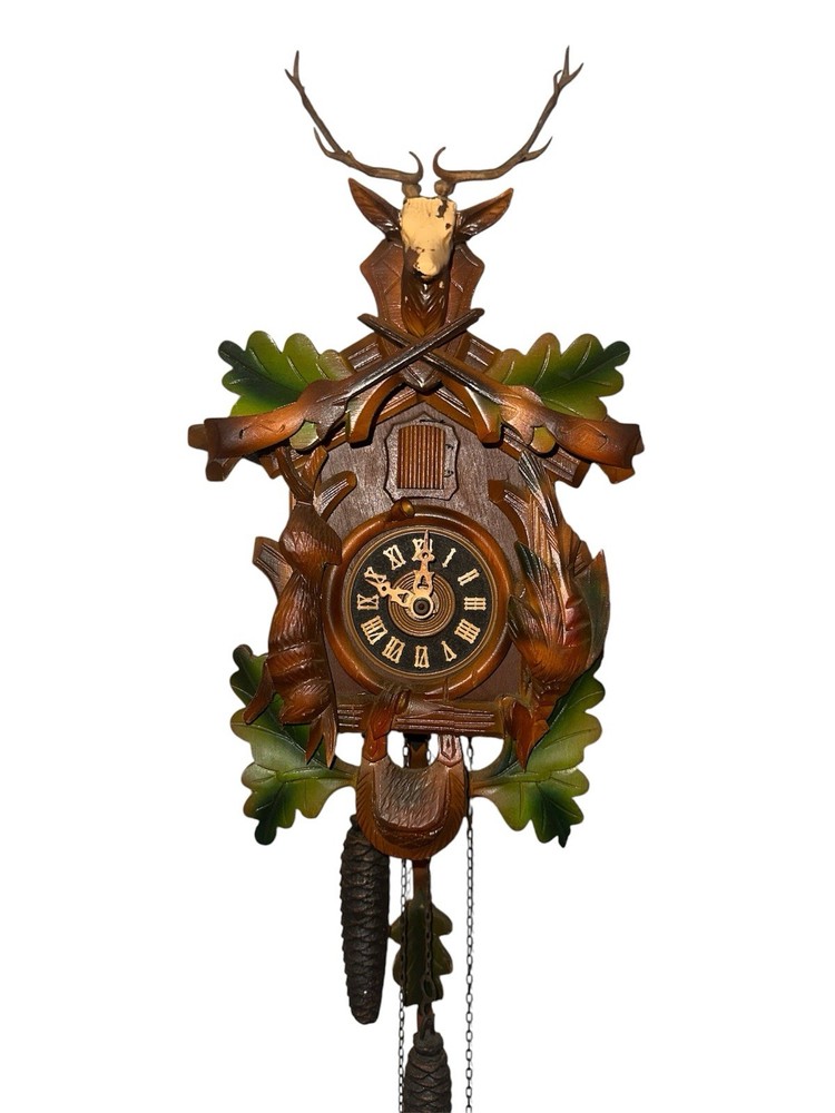Vintage Black Forest Hunter Regula German Cuckoo Clock - Probably Needs Service