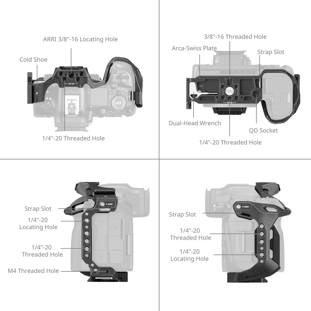 SmallRig "Black Mamba" Cage for Canon EOS R5 Mark II Camera