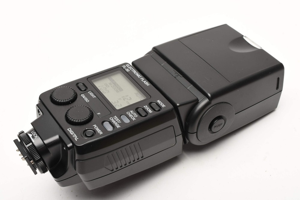 Olympus FL-50 Electronic Flash w/Pouch, Mint- Tested