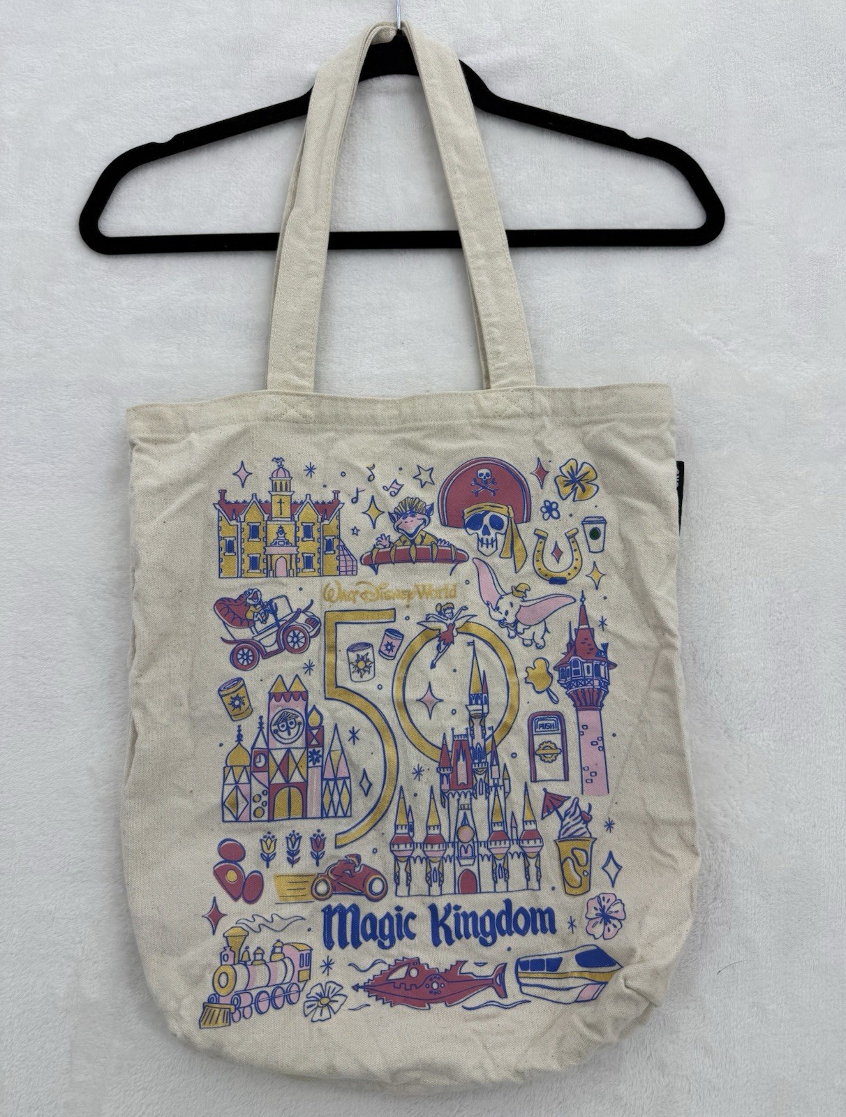 Starbucks Disney 50th Anniversary Cream Tote Bag Magic Kingdom