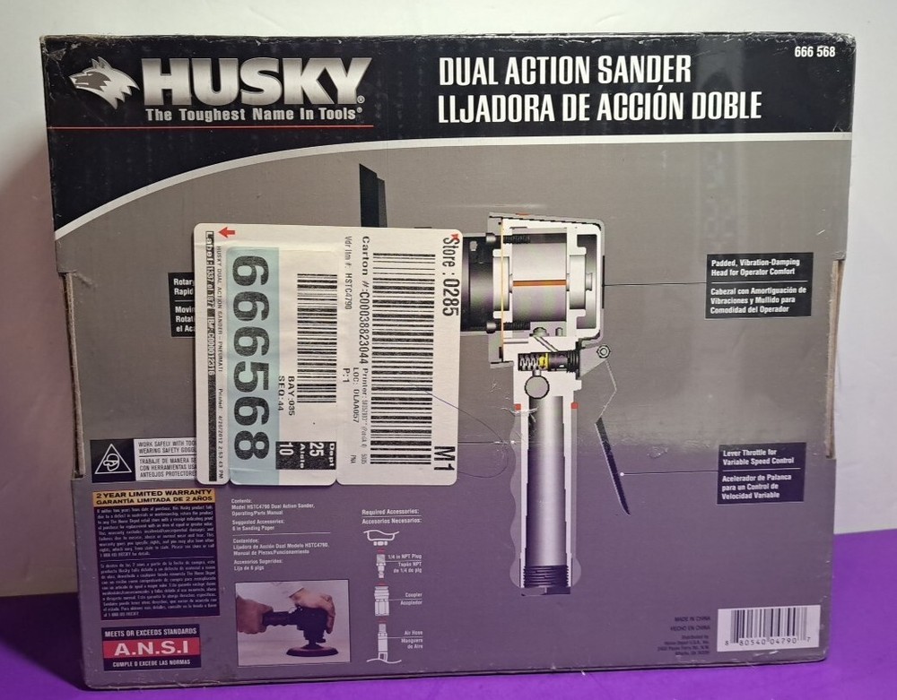 Husky Dual Action Sander 666 568 NEE SEALED