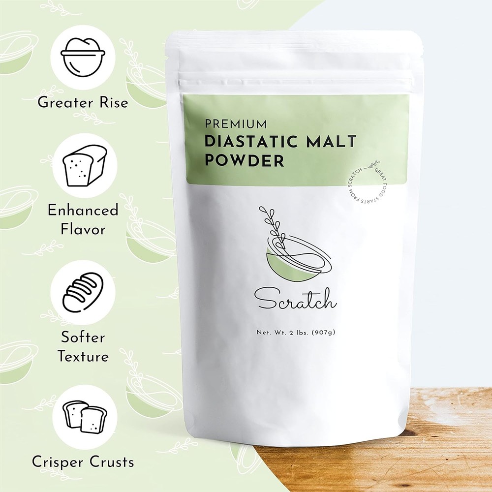 Scratch Diastatic Malt Powder for Baking, 2LB