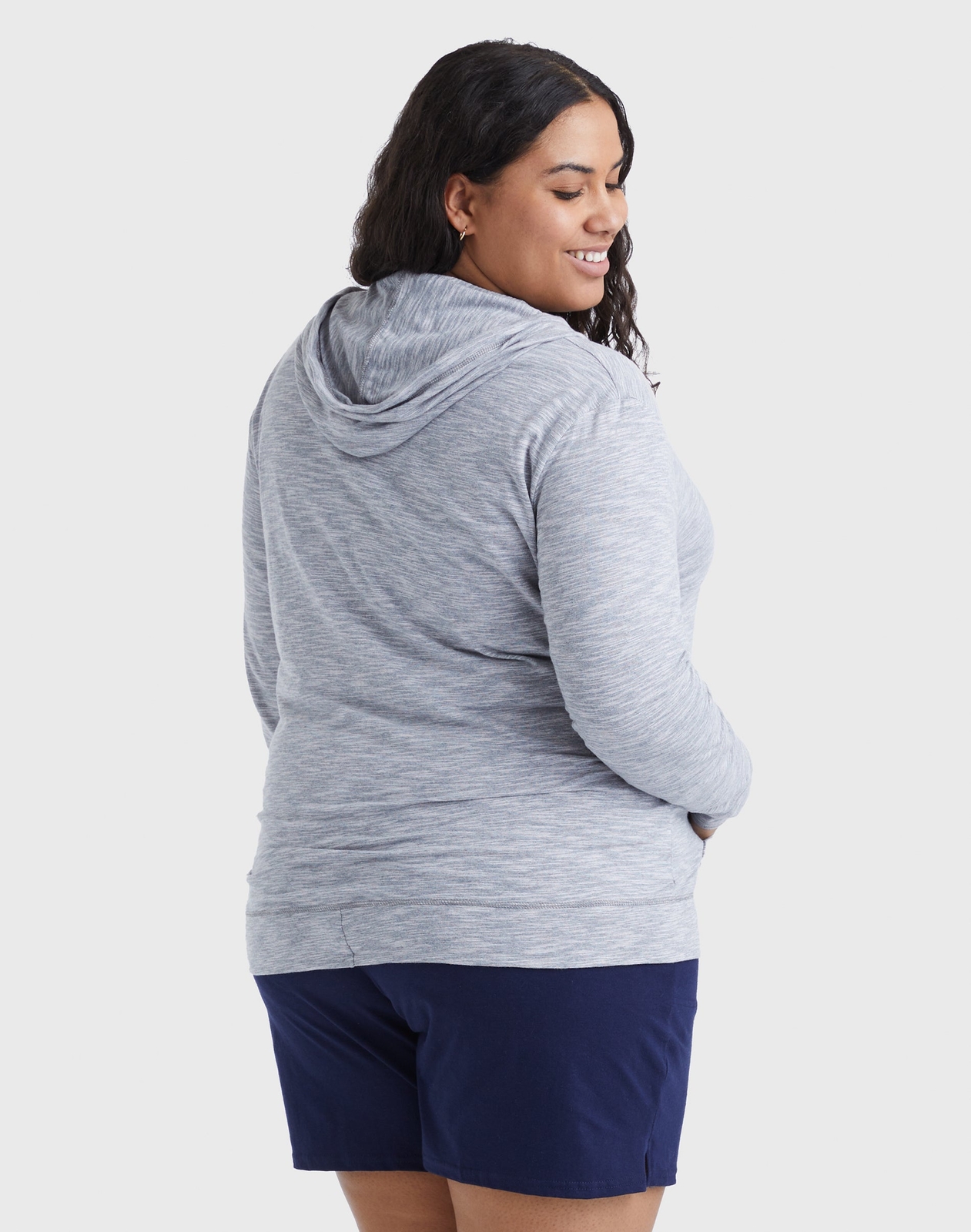 Just My Size Hoodie Women Full-Zip SlubCotton Lightweight Jersey Packets 1XL-5XL