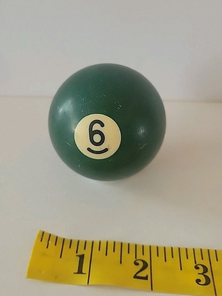Vintage No. 6 Solid Green Pool Ball Billiard 2" Replacement (T)