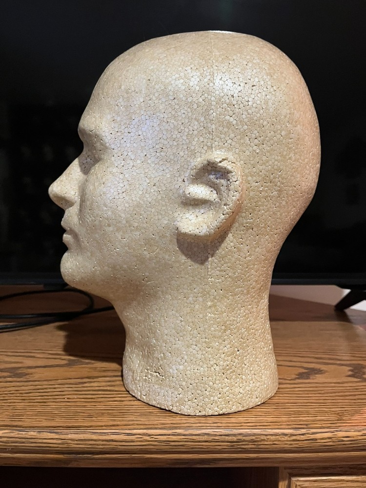 Styrofoam Head bronze 18" high.