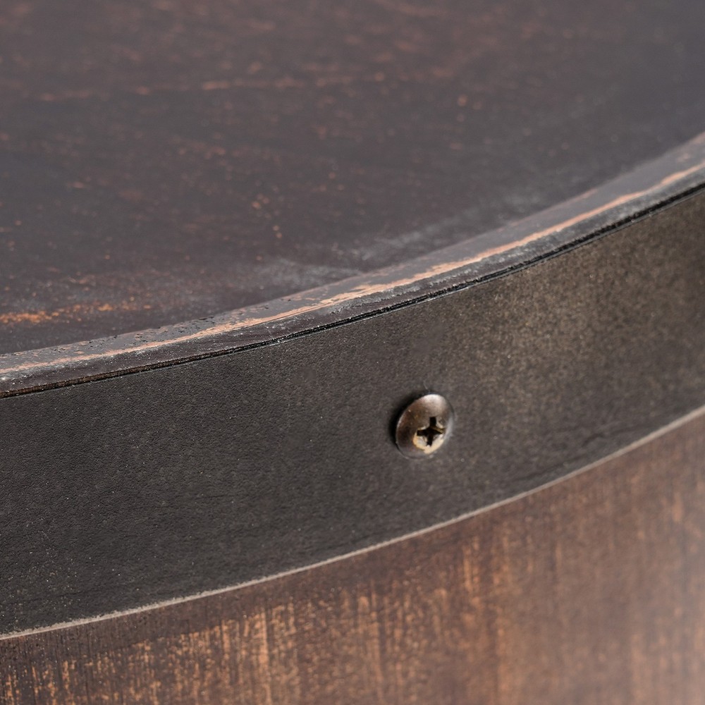 Solid Wood Round Barrel-style End Table Home Tea/coffee Table Wine Side Table