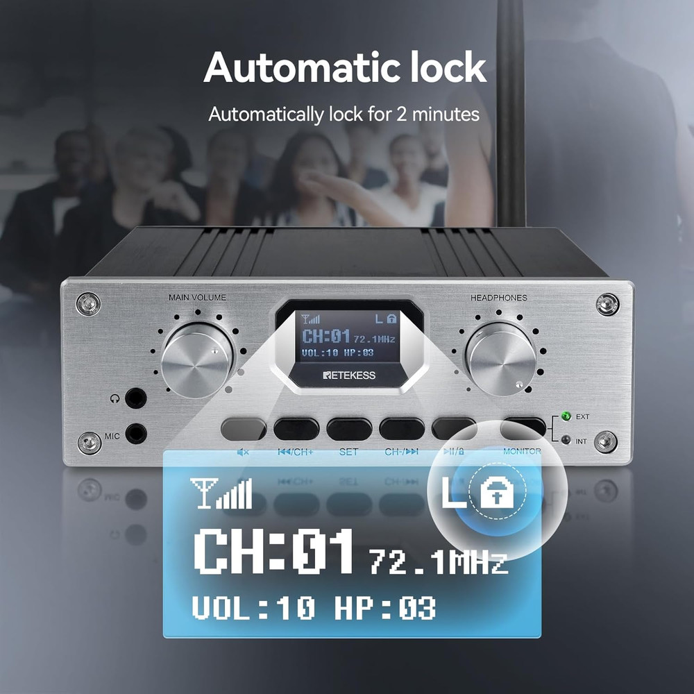 Retekess TT119 Church Translation System, Assistive Listening System, 300m/980ft