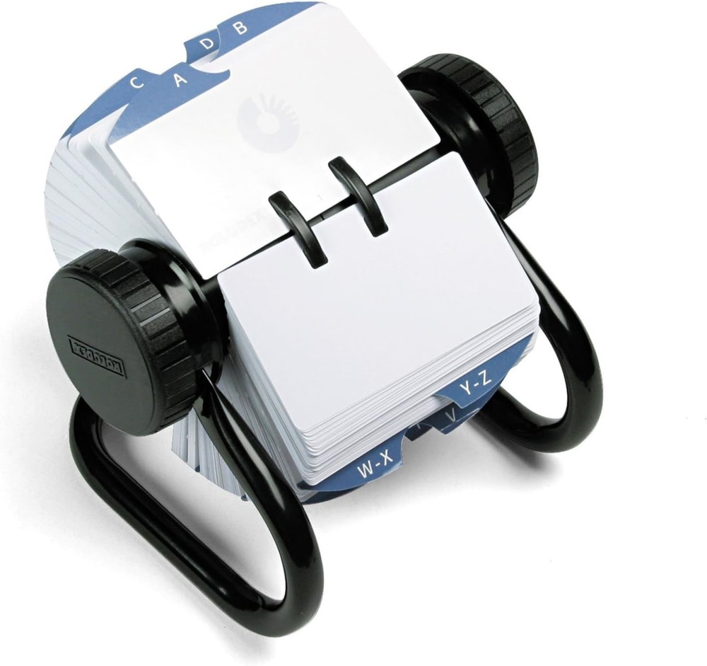 Single Rotary File System 5 Address Cards - Black