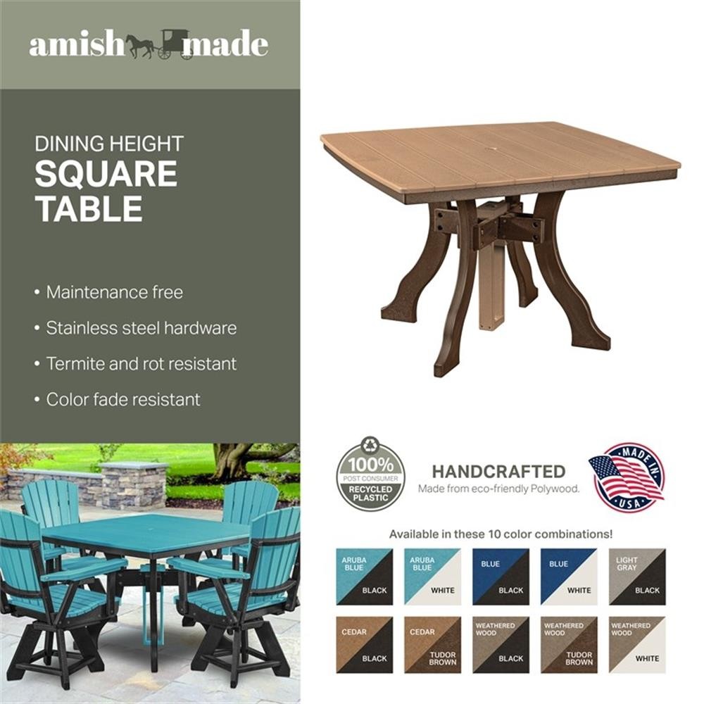 Dining Height Square Table in Cedar/Black
