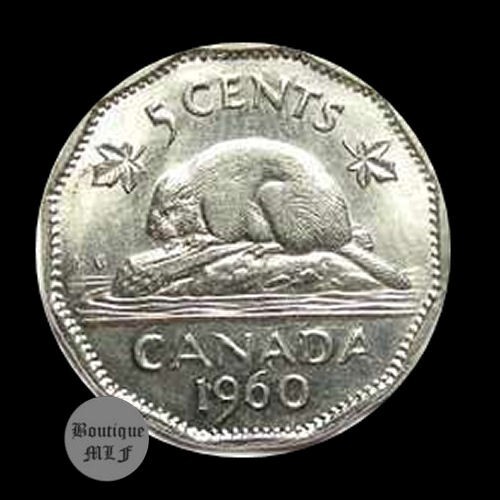 1960 Canada   5 Cent  Uncirculated  coins from a roll