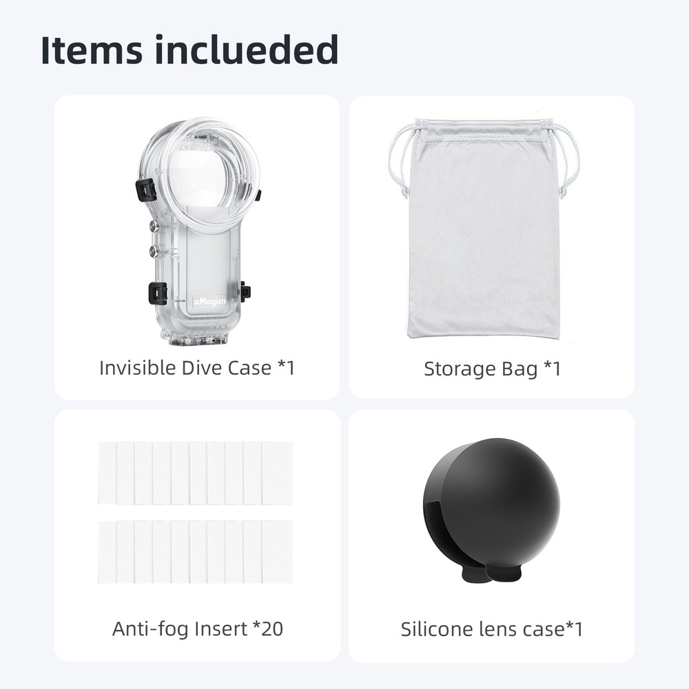 Quick Release Mount Invisible Diving Shell For Insta360 X5 60M Waterproof Case