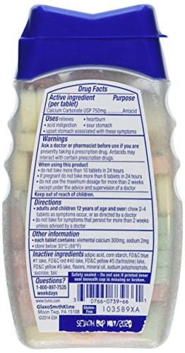 TUMS E-X 750 Tablets Assorted Fruit 96 Tablets Each