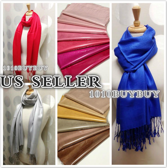 Solid Pashmina Silky Cashmere Feel Shawl Scarf Wrap -perfect party favor-66color
