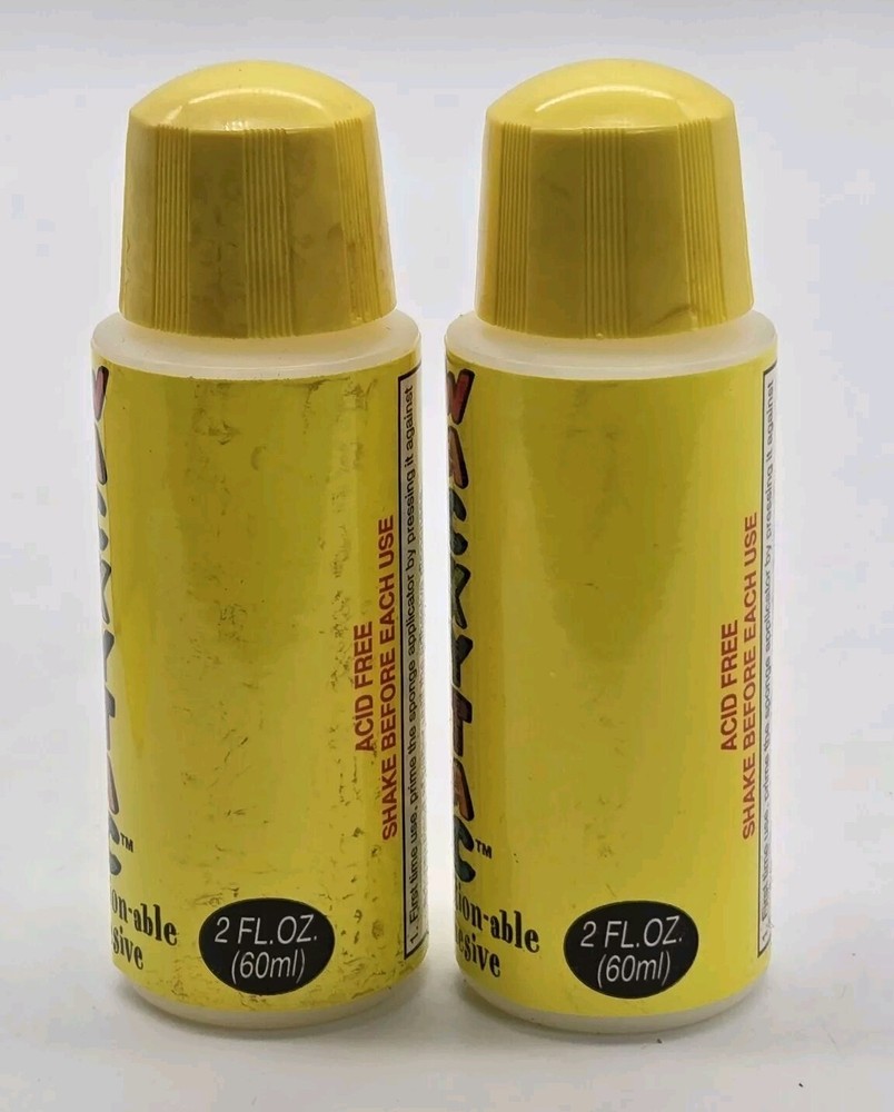 Wacky Tac Repositional Adhesive (2-Pack, 2.0 Oz Bottles) Makes Sticky Notes