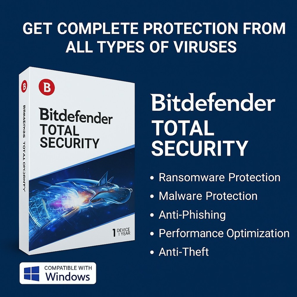 Bitdefender Total Security Protection - 3 Years 1 Windows PC