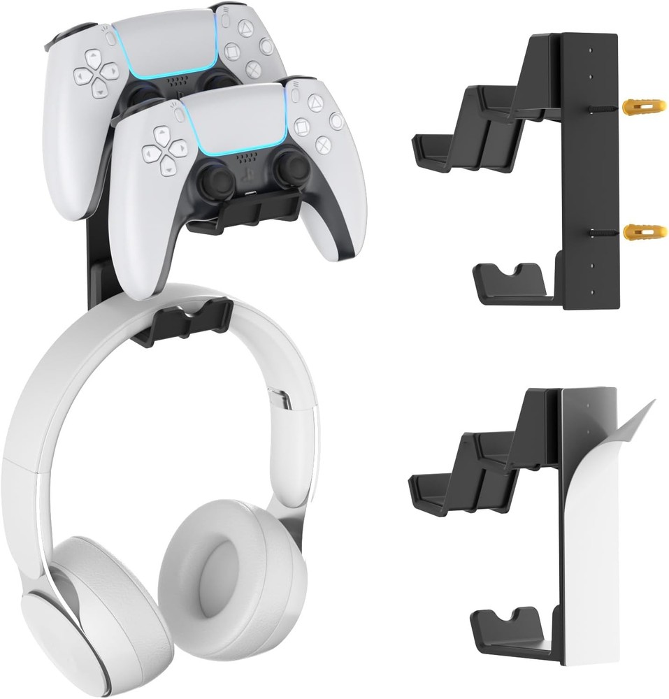 KDD Gaming Headset Controller Wall Mount Dual Holder