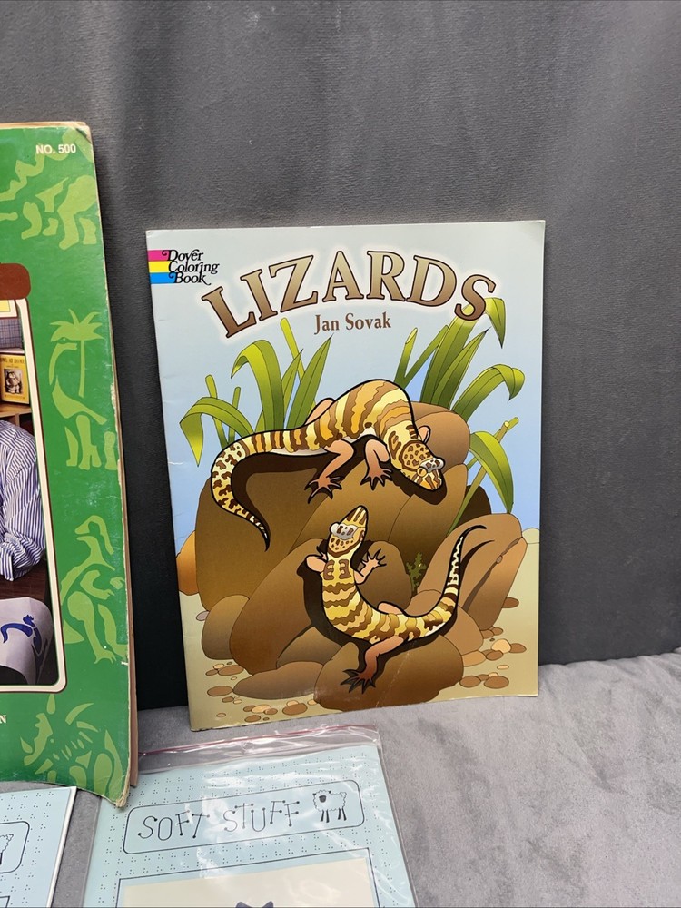 Dinosaur Dragons Lizards Lot Bundle Soft Stuff McCalls Magic Threads 80s Stencil