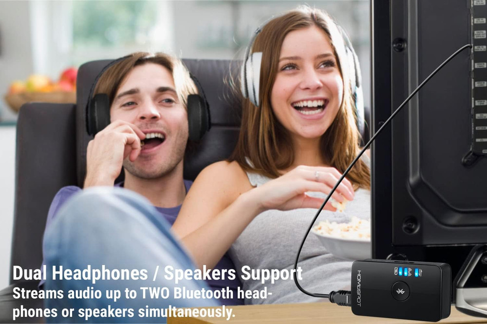 Bluetooth 5.3 Audio Transmitter for TV - Aptx Low Latency, Dual Stream, Optical/