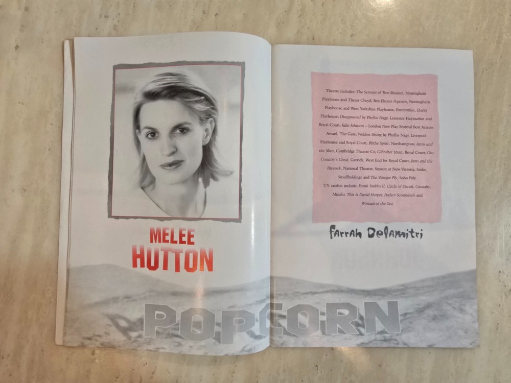 Theatre Programme Popcorn - Jack Fortune Daniel Abineri Melee Hutton