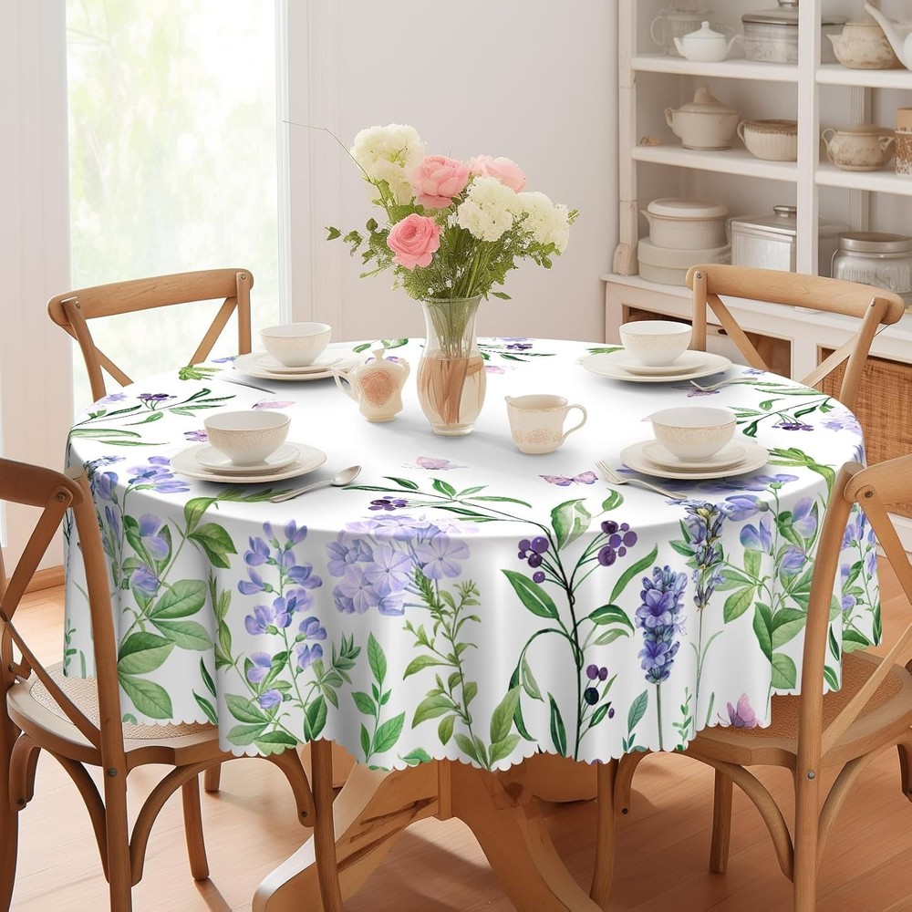 Charming 70" Round Polyester Tablecloth - Perfect for Indoor & Outdoor Dining