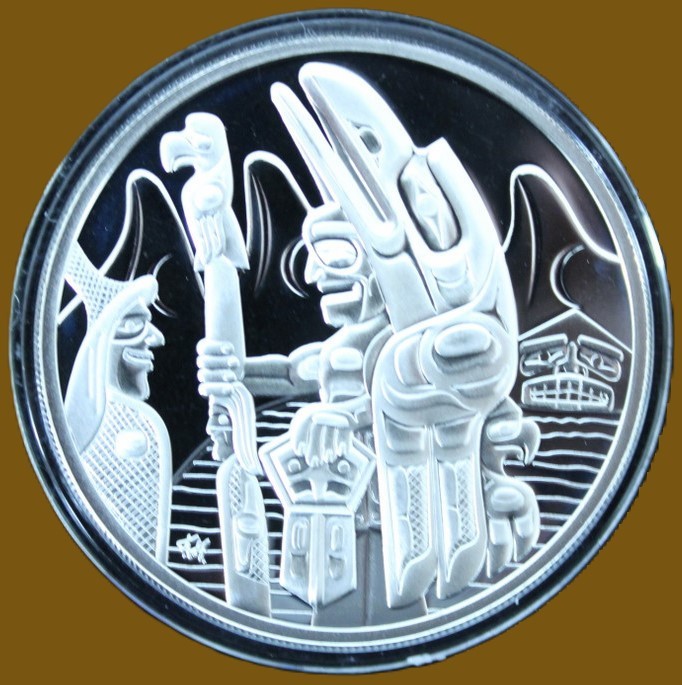 2005 $30 Canada SILVER Coin Totem Pole - .94 oz. SILVER