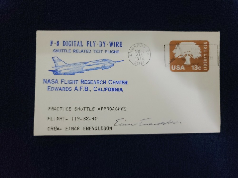 F-8 DIGITAL FLY BY WIRE FLIGHT Envoldson, Einar Signed Autograph | Space Cover