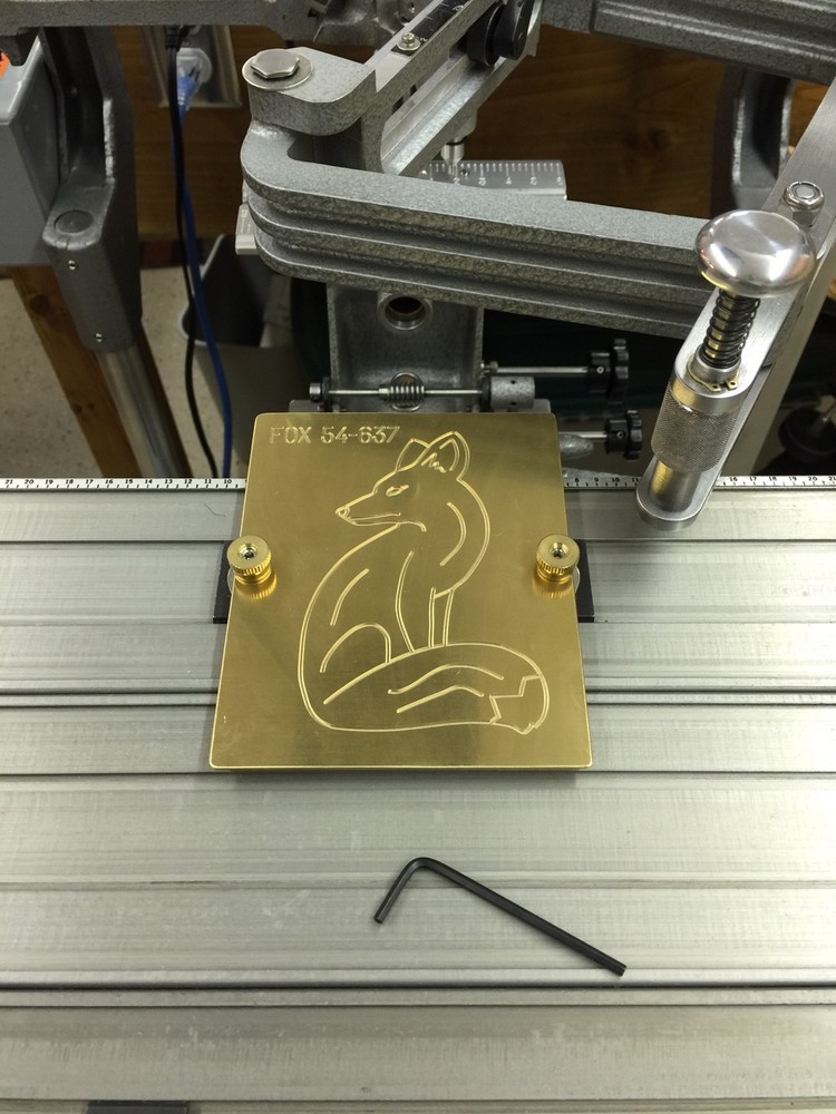 SITTING FOX MASTER TEMPLATE FOR NEW HERMES ENGRAVER SOLID BRASS ENGRAVING