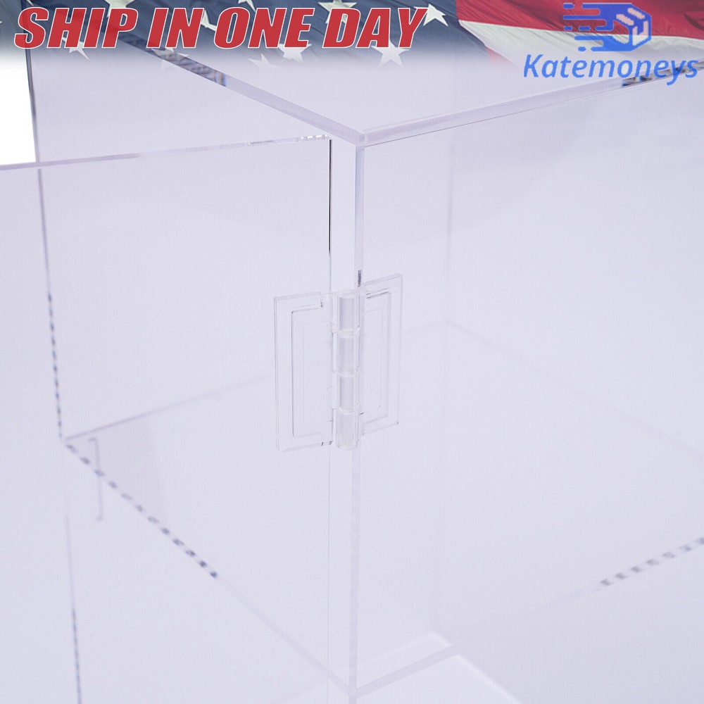 2-layers Countertop Display Case 20*20*35cm Locking Security Showcase Cabinet US