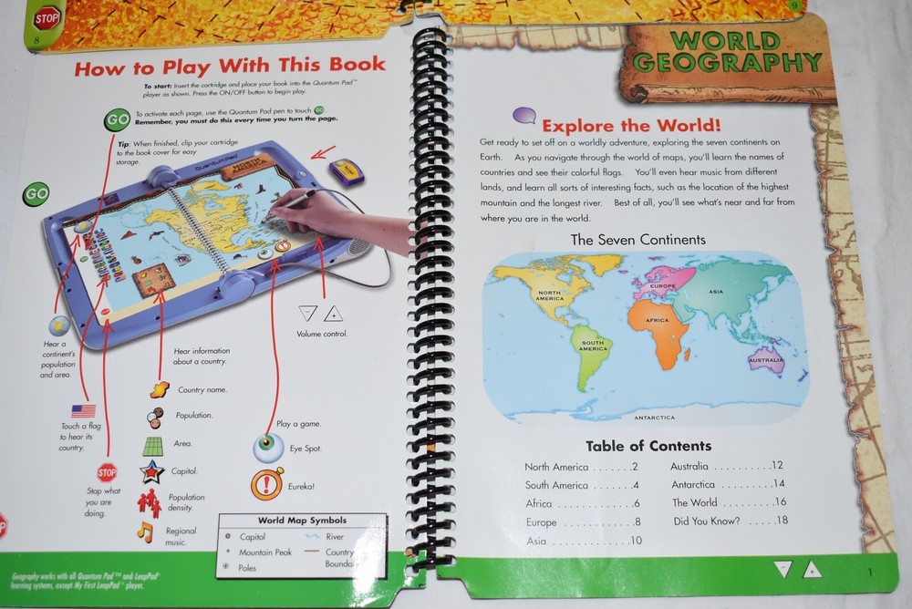 QUANTUM LEAP PAD Electronic Learning System MAGIC SCHOOL BUS + GEOGRAPHY + CARTS