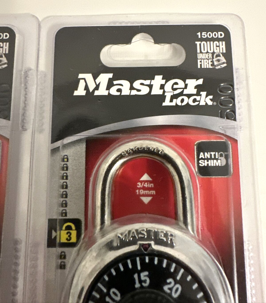 Master Lock 1500D 2 Pack 1 7/8" Combination Dial Padlock
