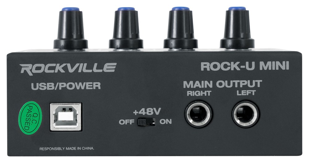 Rockville ROCK-U MINI USB Computer Recording Interface 24 Bit 192Khz Home Studio