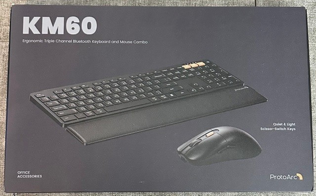 ProtoArc KM60 Ergonomic Triple Channel Bluetooth Keyboard & Mouse Combo
