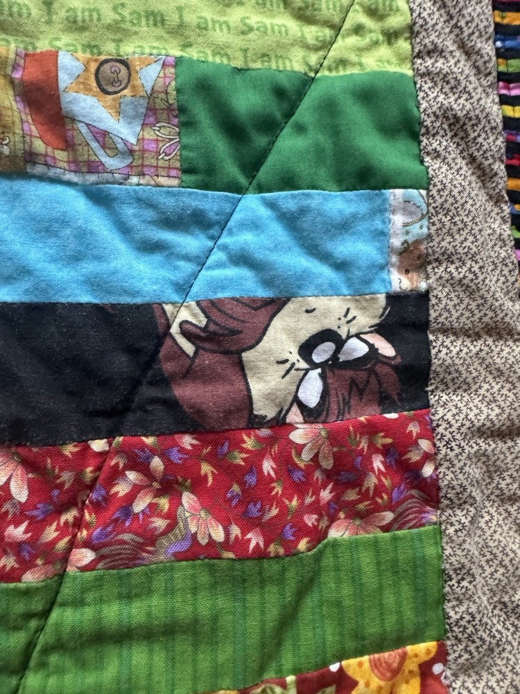 Handmade Child’s Quilt 41” Square Bedspread Throw