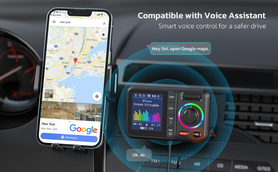 Bluetooth Car FM Transmitter Micro SD LED AUX Radio QC PD USB Adapter MP3 Player