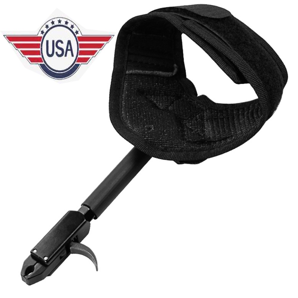 1Pcs Compound Bow Release Aids Trigger String Release Tool Wrist Strap Archery