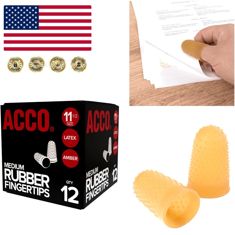Textured Grip Rubber Finger Tips, 12 Pack Size 11.5 - Easy Handling Solution