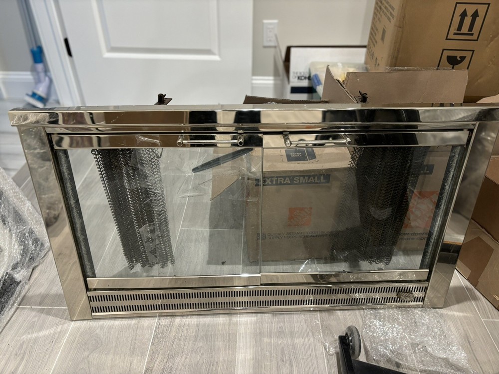 Chrome And Glass Fireplace Enclosure