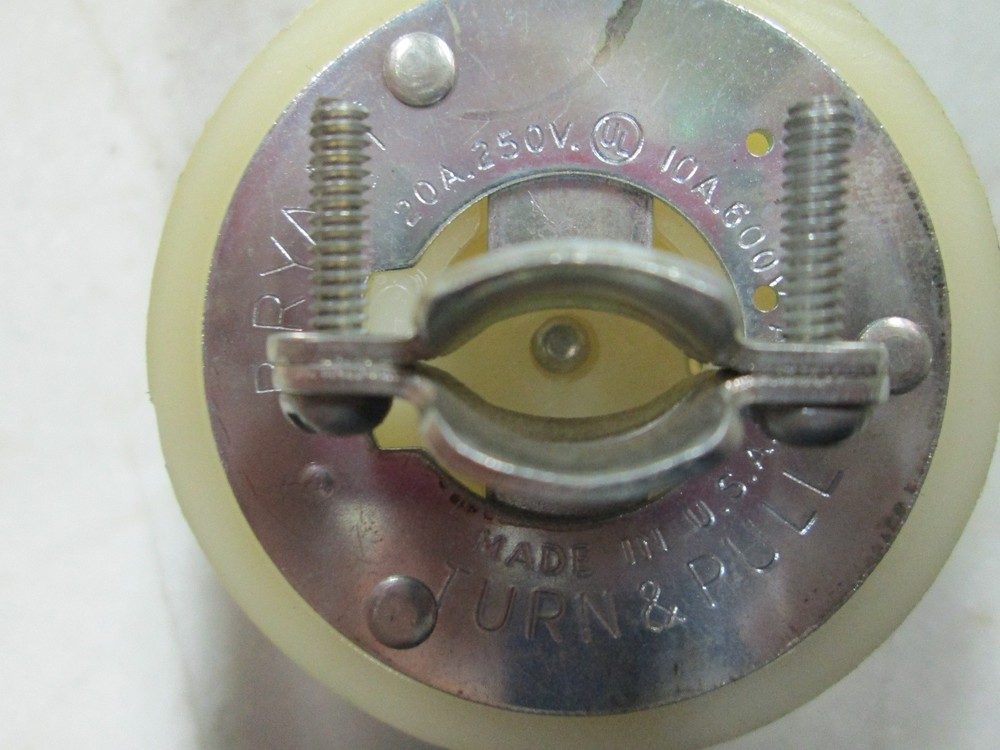 Bryant Nylon Four Prong Plug Turn & Pull 20A 250V 10A 600V (New)